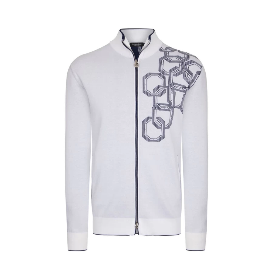 Stefano Ricci Men's Premium Zip-Up Jogging Blouson Jacket for Stylish Comfort