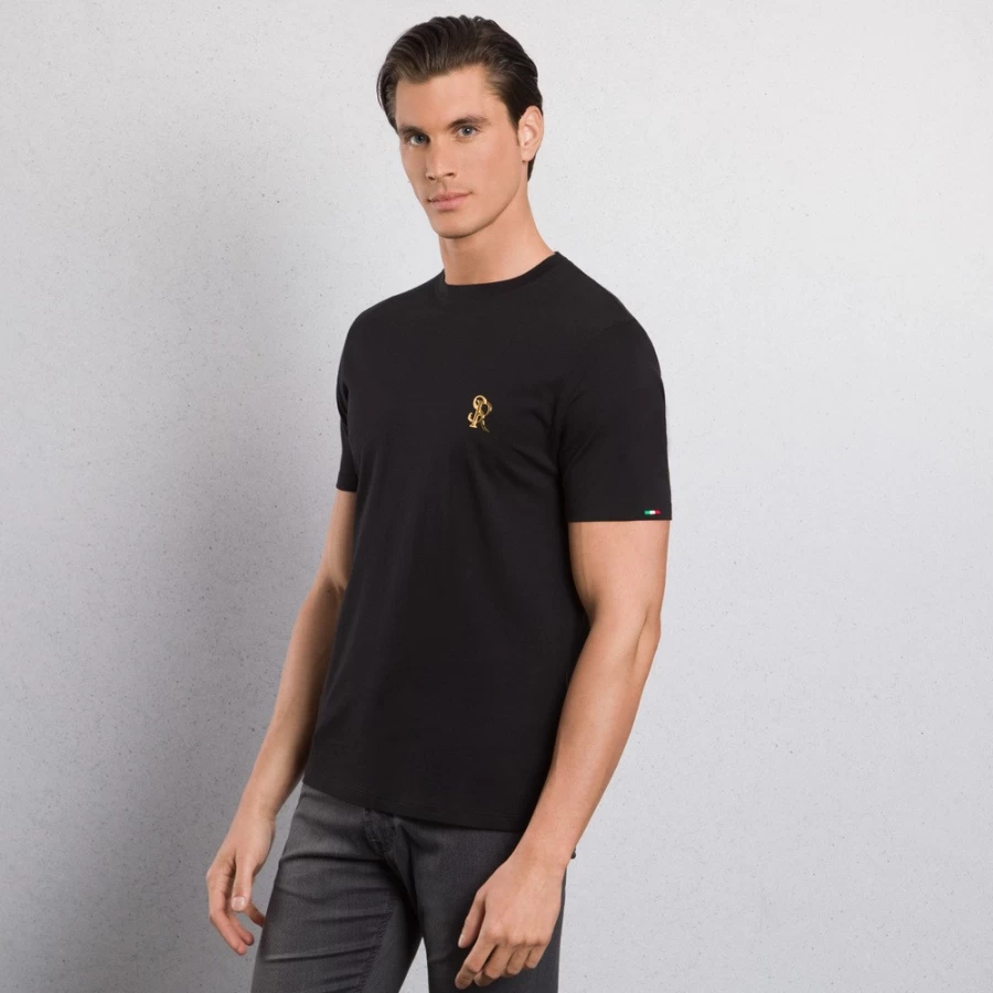 Stefano Ricci Men's Premium Crewneck T-Shirt - Luxury Cotton Casual Tee