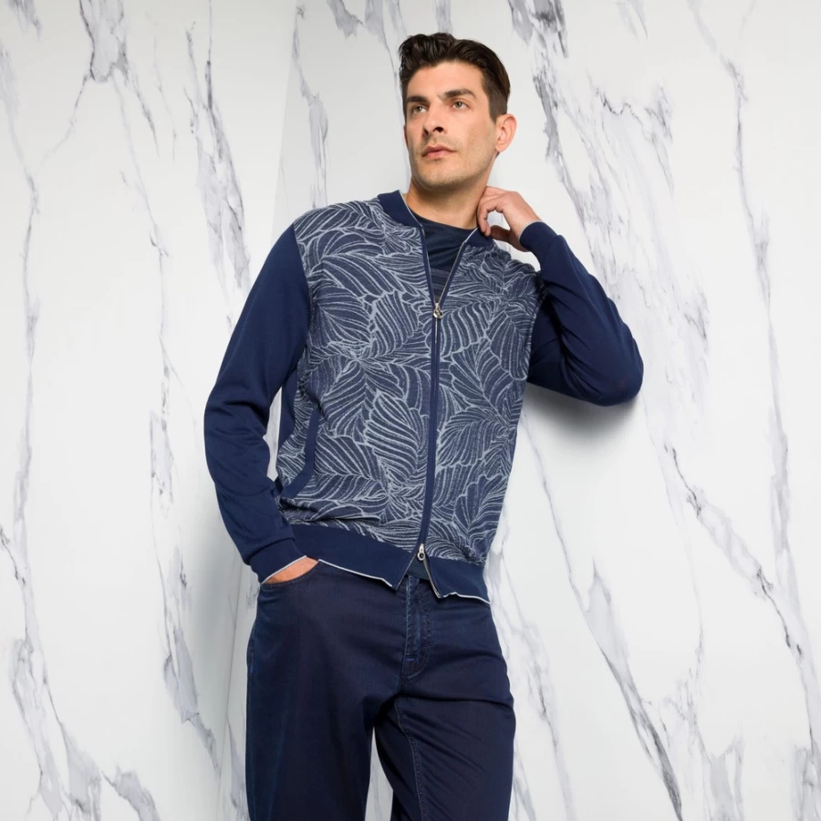 "Stefano Ricci Men's Knit Blouson Jacket in Premium Fabric - Style F22236_3189"