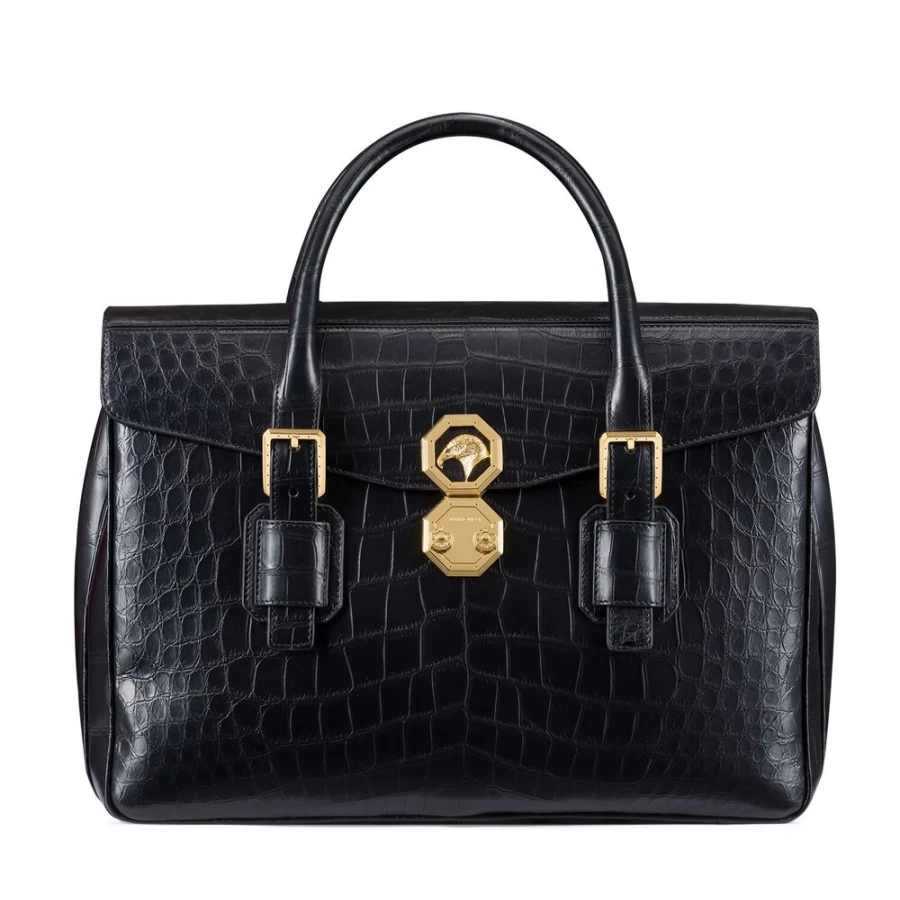 "Stefano Ricci Luxury Handmade Crocodile Leather Briefcase for Men"