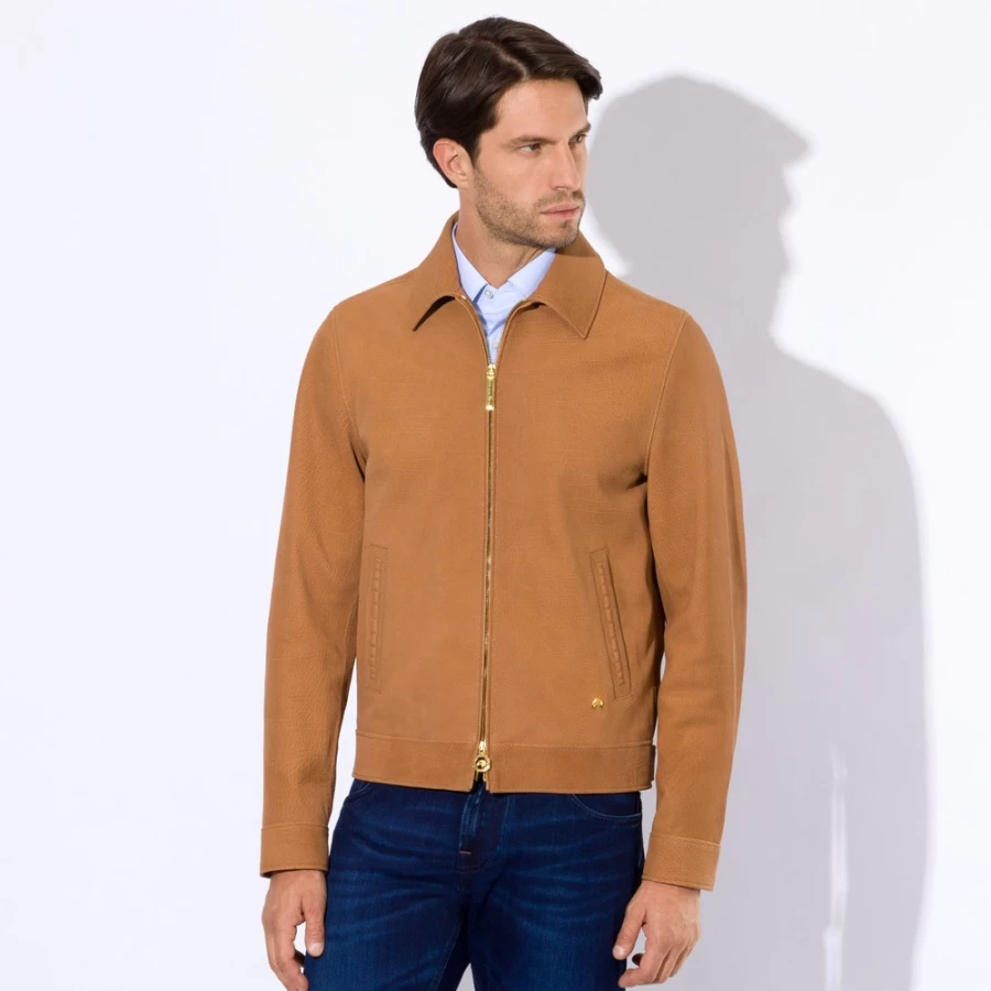 Stefano Ricci Men's Calfskin Leather Blouson Jacket – Premium Luxury Outerwear