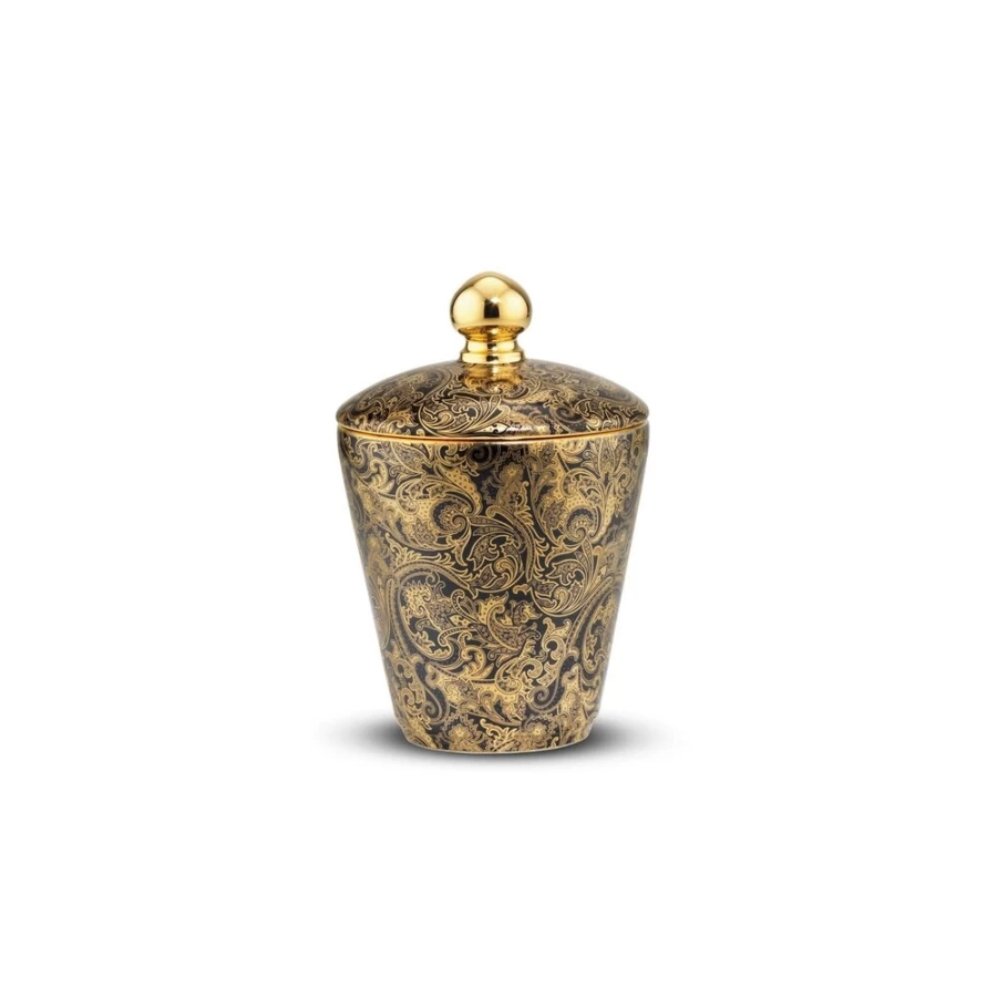 Stefano Ricci Luxury Black Paisley Scented Candle for Home Fragrance