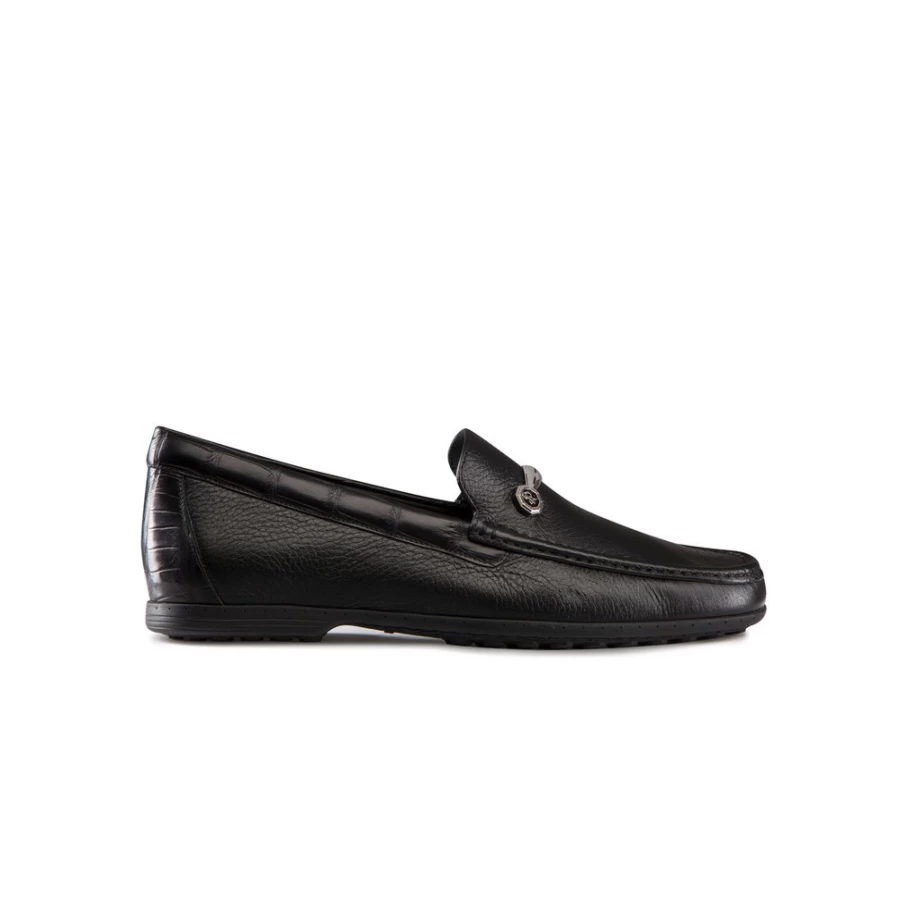 "Stefano Ricci Luxury Loafers in Deerskin & Crocodile Leather | Color N999"