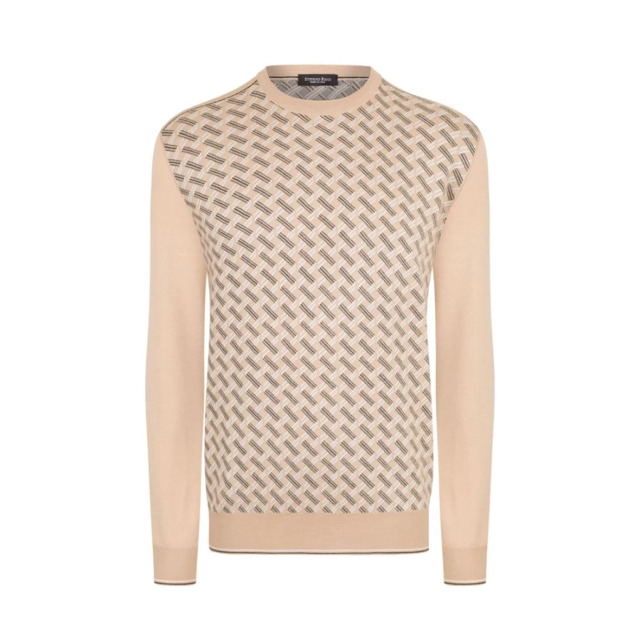 Stefano Ricci Men's Luxury Crewneck Sweater Premium Cotton Knitwear