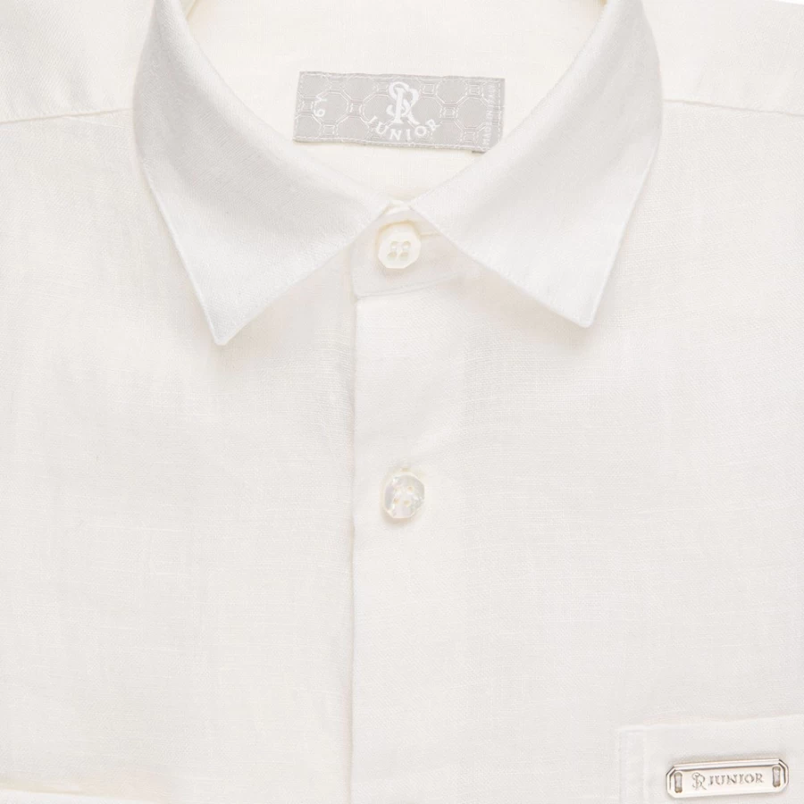 Stefano Ricci Junior Handmade Cedro Shirt for Boys | Luxury Cotton Dress Shirt