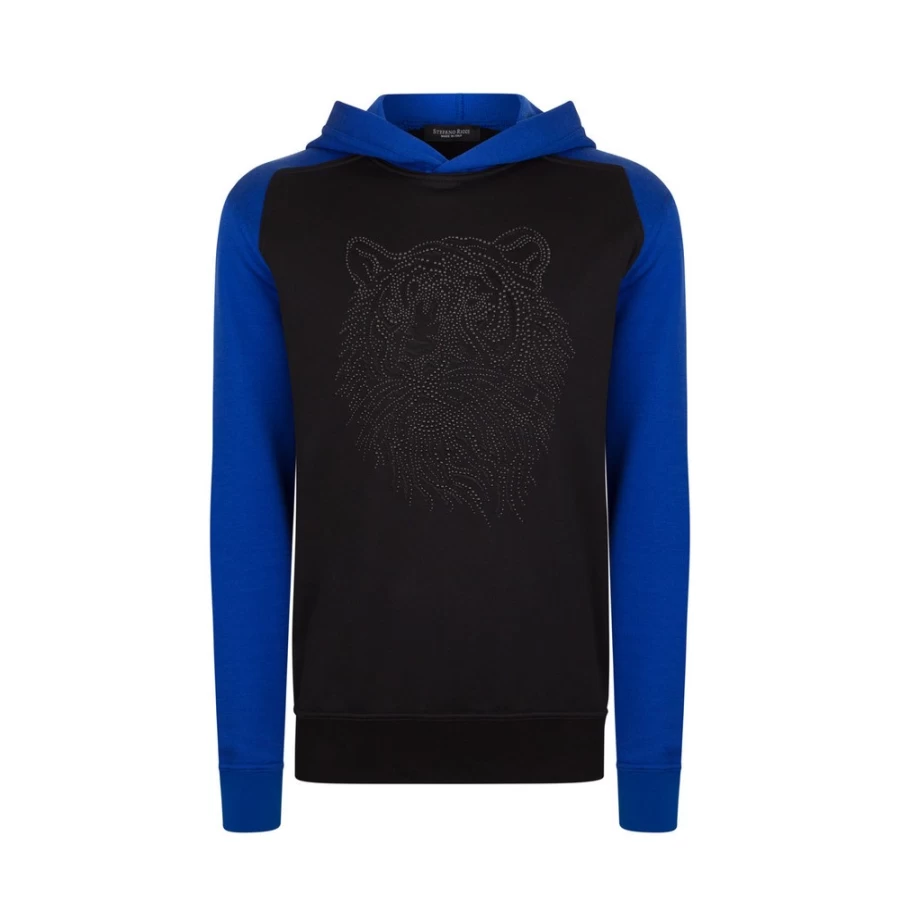 Stefano Ricci Men's Premium Hooded Sweatshirt - Luxury Cotton Zip-Up Fleece Jacket