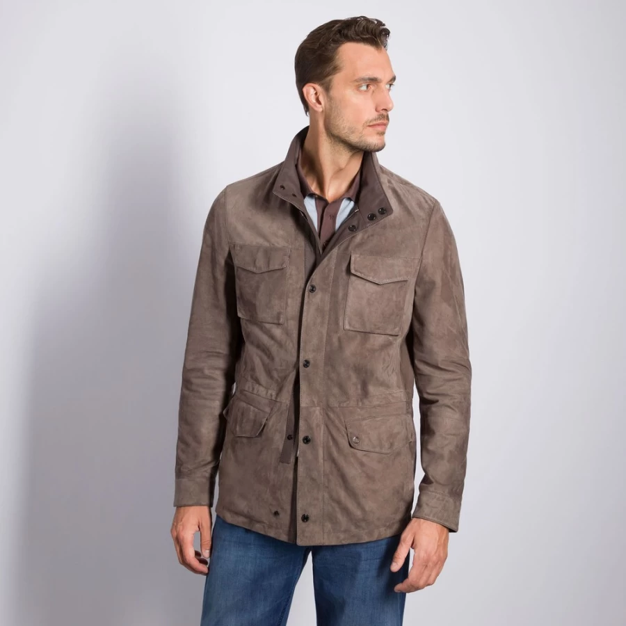 Stefano Ricci Men's Suede Field Jacket – Premium Luxury Outerwear for Men
