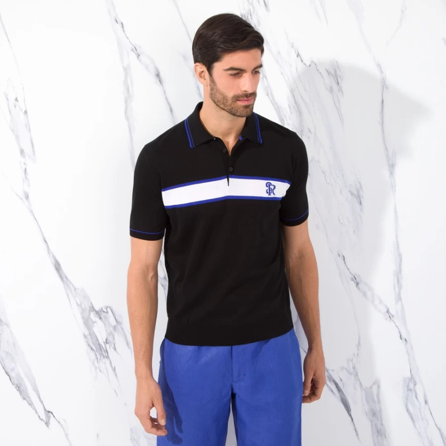 "Stefano Ricci Men's Premium Three-Button Polo Shirt in Classic Color F22147_3131"