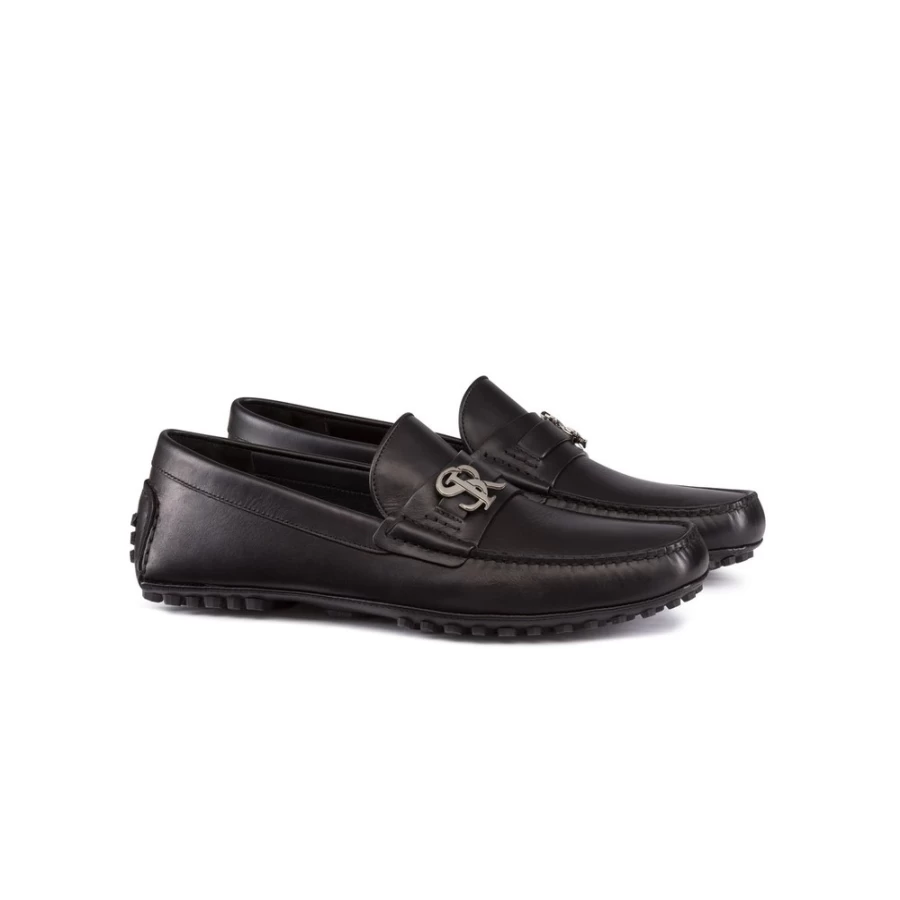 Stefano Ricci Men's Calfskin Leather Driving Shoes in Color N999 – Premium Luxury Loafers for Men