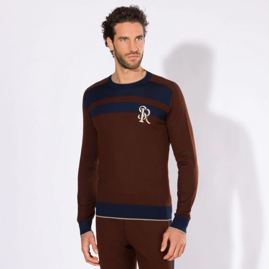 Stefano Ricci Men's Luxury Crewneck Sweater - Premium Cotton Knitwear for Men