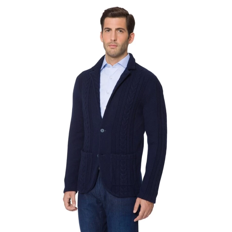Stefano Ricci Men's Luxury Cable Knit Cardigan Sweater