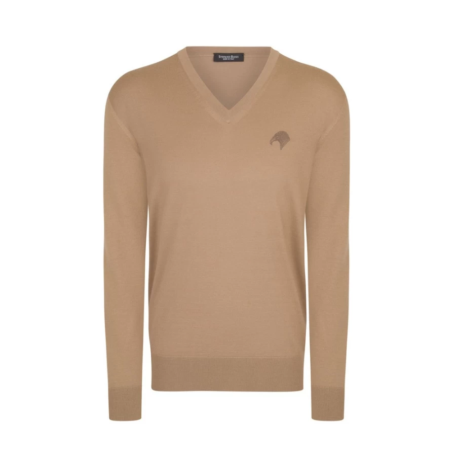 "Stefano Ricci Men's Luxury V-Neck Sweater Premium Knitwear"