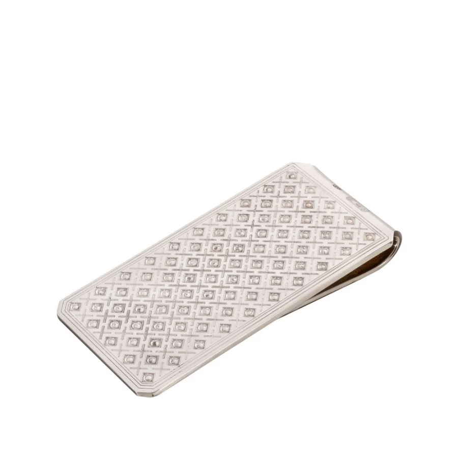 "Stefano Ricci Luxury Silver Money Clip for Men - Elegant Metal Cash Holder"