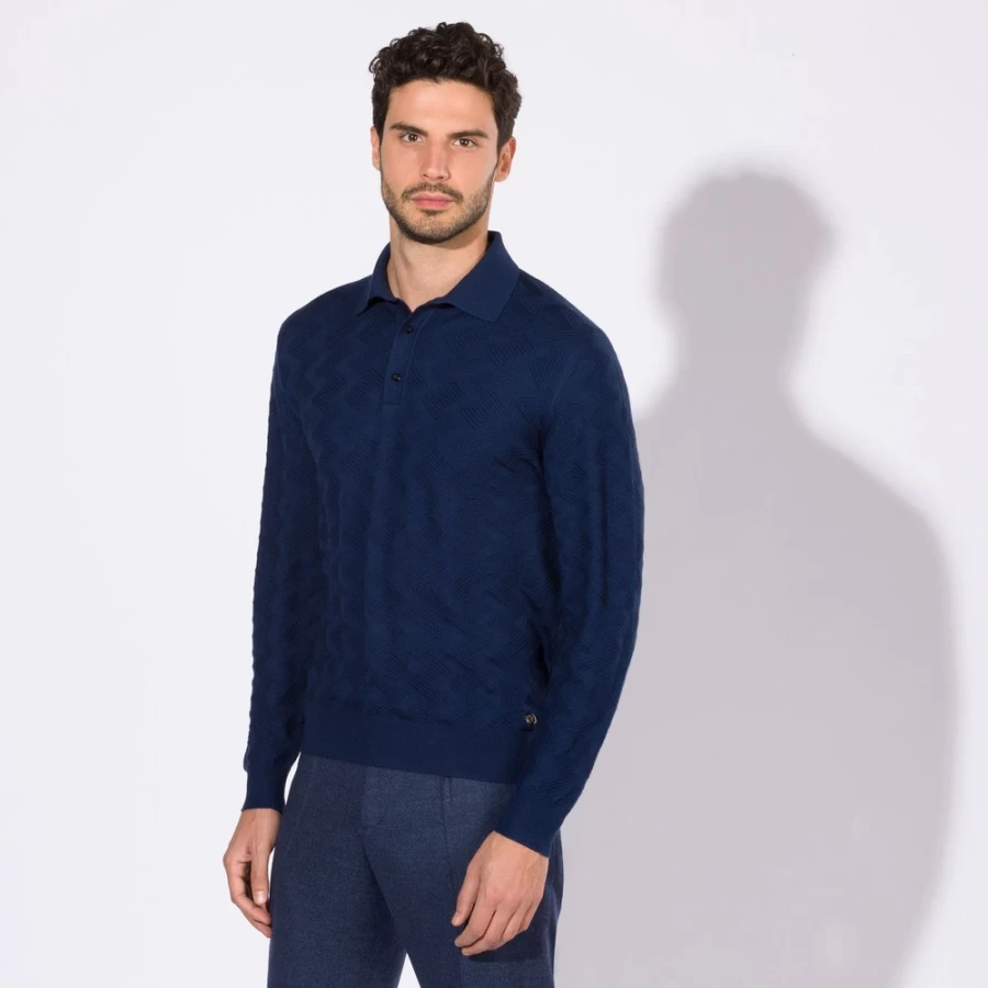 "Stefano Ricci Men's Premium Three-Button Polo Shirt – Classic Fit Luxury Knitwear"
