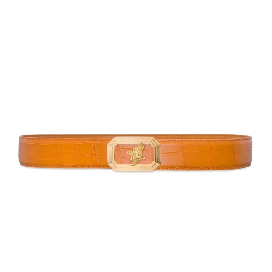 "Stefano Ricci Genuine Handmade Crocodile Leather Belt for Men – Luxury Designer Accessory"