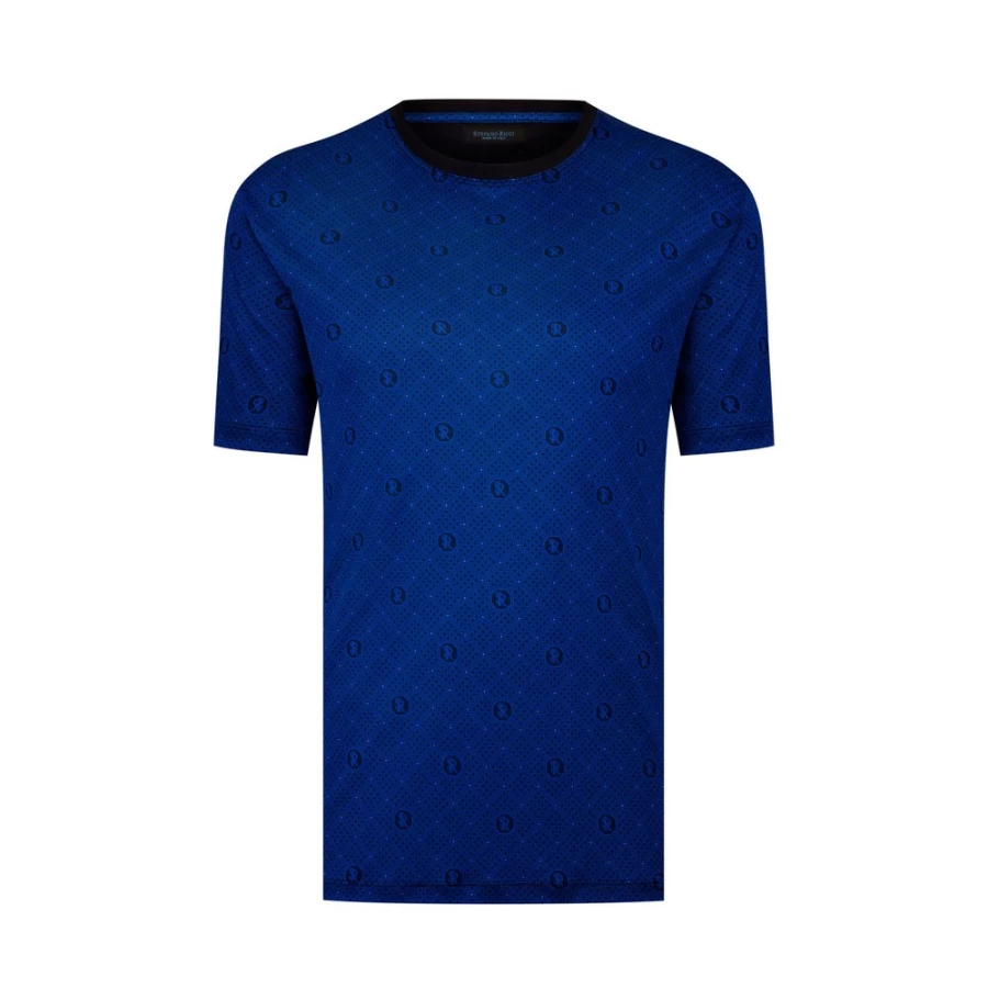 Stefano Ricci Men's Luxury Silk Crewneck T-Shirt in JS2302_004 Color