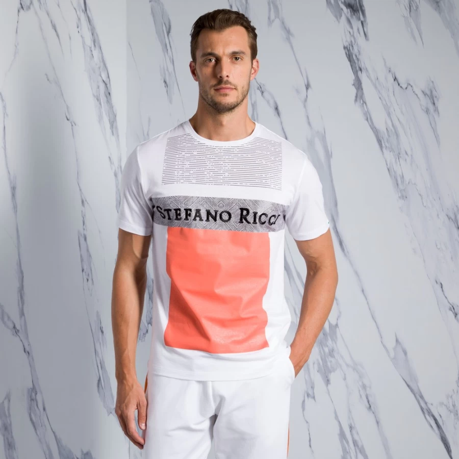 Stefano Ricci Men's Luxury Crewneck T-Shirt Premium Cotton Classic Fit