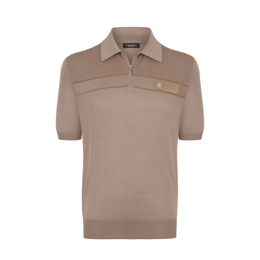 Stefano Ricci Men's Premium Zip Polo Shirt – Luxury Casual Wear for Men