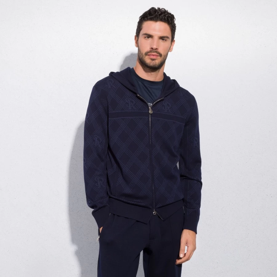 Stefano Ricci Men's Premium Hooded Jogging Suit Blouson - Luxury Athletic Jacket