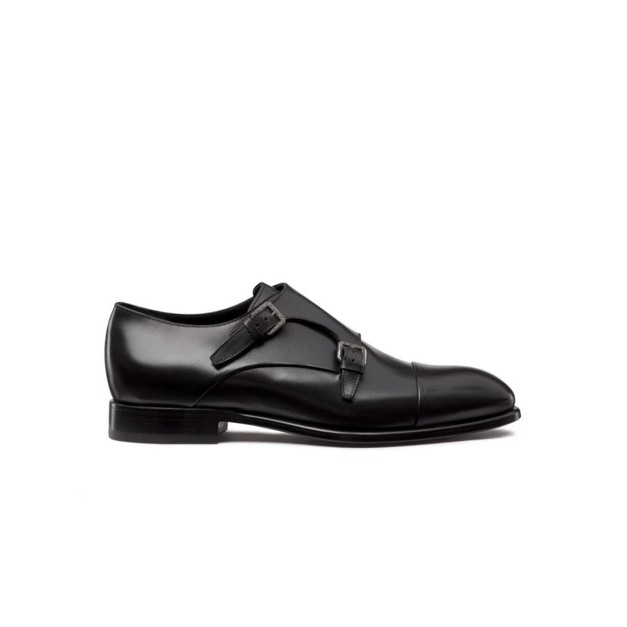 "Stefano Ricci Men's Double Monk Strap Dress Shoes in Premium Calfskin Leather"
