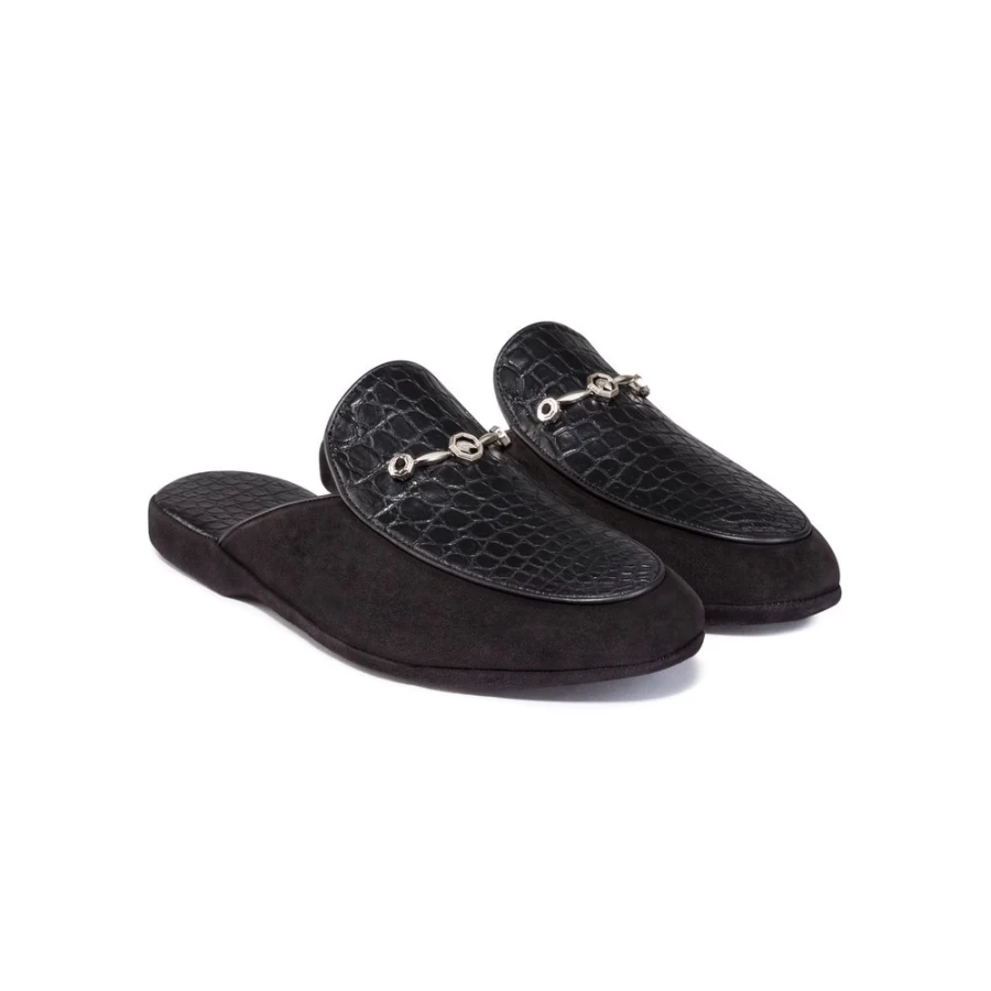 Stefano Ricci Luxury Suede & Calfskin Leather Slippers in N999 Brown - Men's Premium Italian Loafers