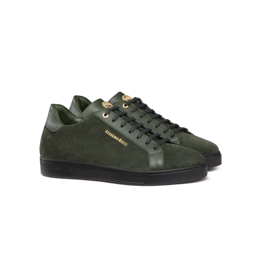 Stefano Ricci Luxury Suede & Calfskin Leather Men's Sneakers - Premium Italian Designer Shoes