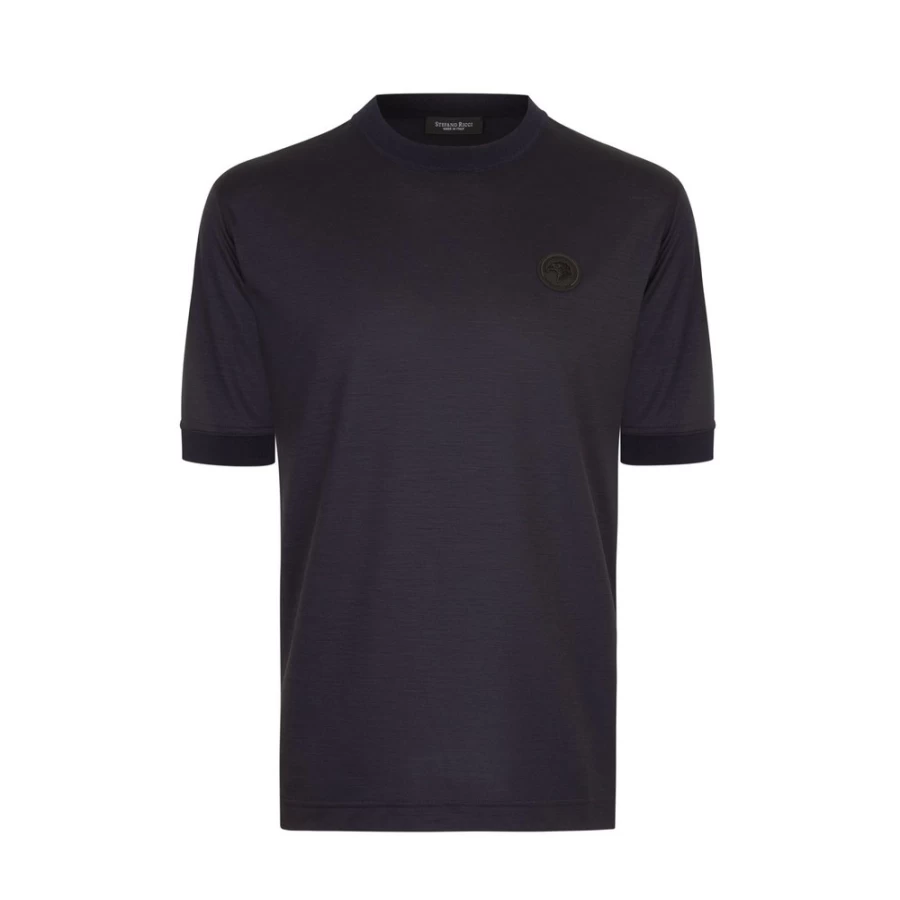 Stefano Ricci Men's Wool Crew Neck T-Shirt in Color T23302_198 | Premium Knitwear