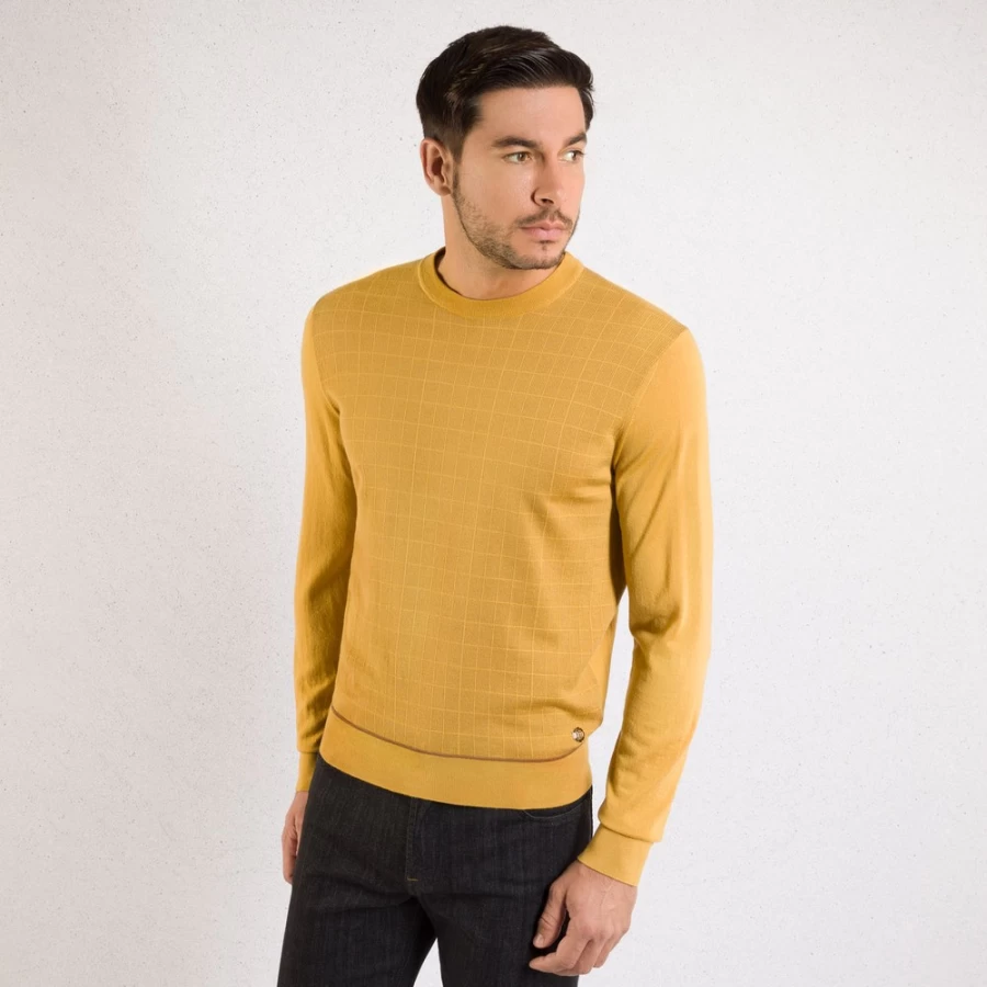 Stefano Ricci Men's Luxury Crew Neck Sweater - Premium Cotton Knitwear for Men