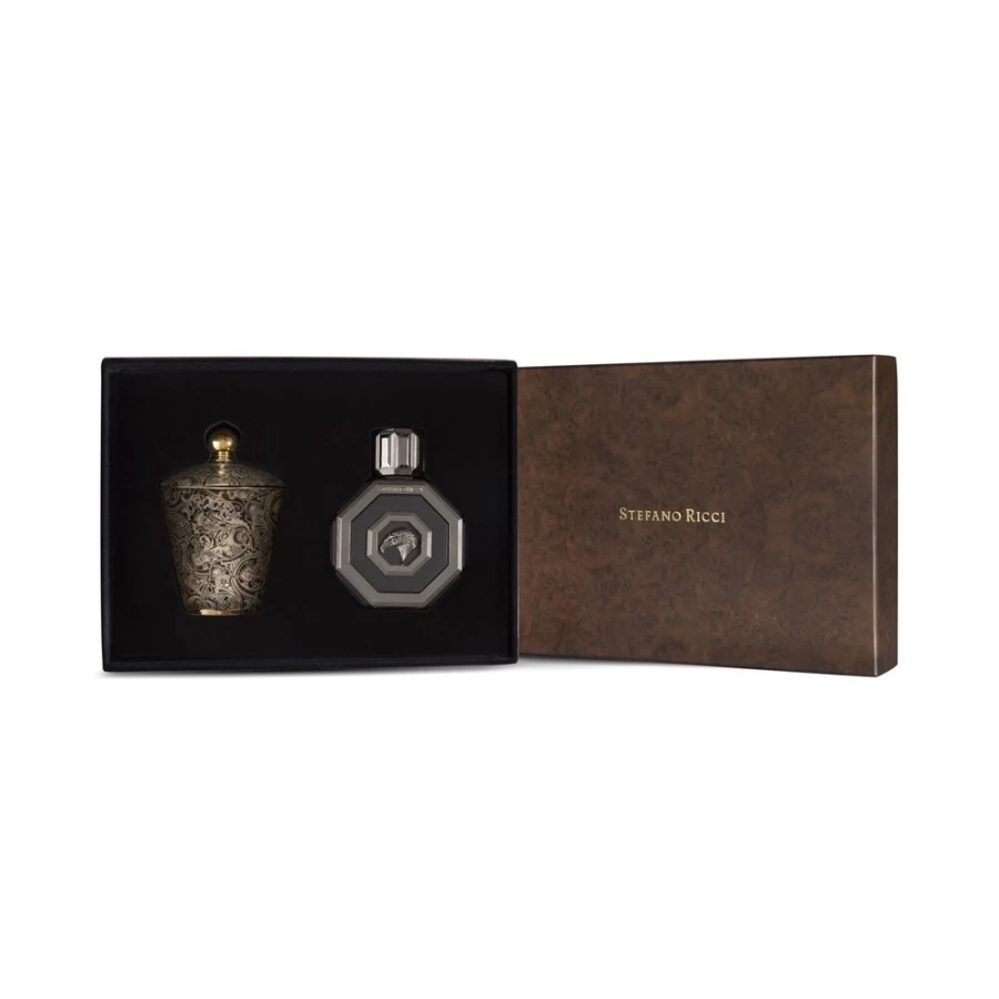 Stefano Ricci Royal Eagle Black EDP Gift Set with Luxury Scented Candle for Men
