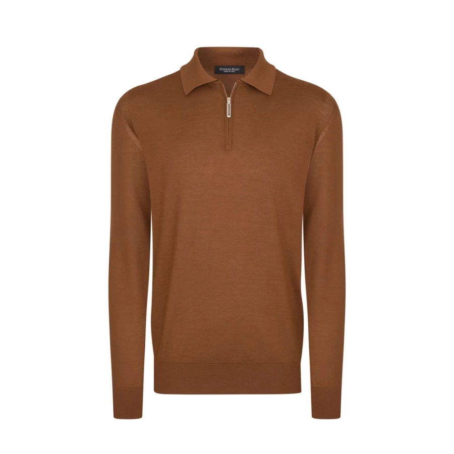 Stefano Ricci Men's Knit Zip Polo Shirt in F22302_247 Color