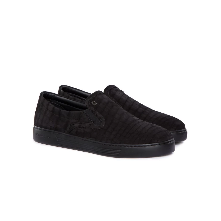 Stefano Ricci Luxury Nubuck Crocodile Loafers Slip-On Men's Dress Shoes