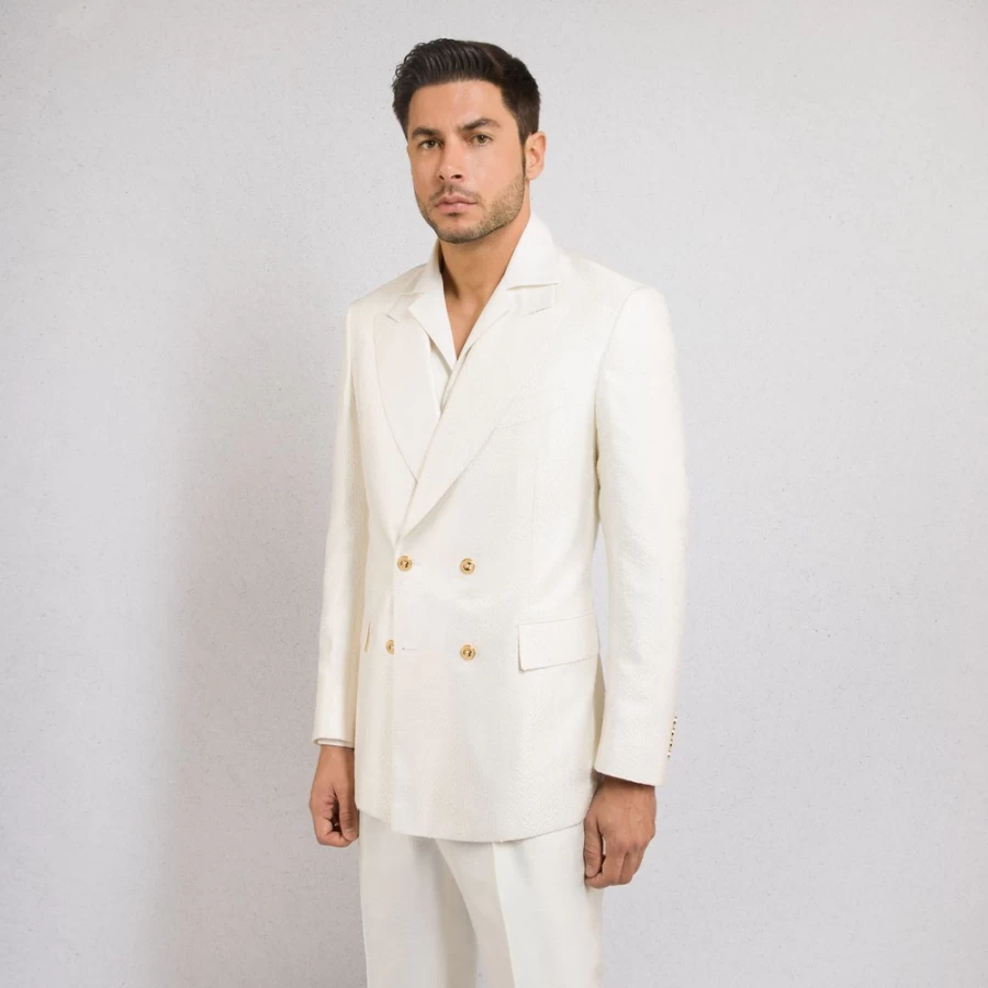 Stefano Ricci Men's Luxury Double-Breasted Jacket - Elegant Formal Blazer for Gentlemen