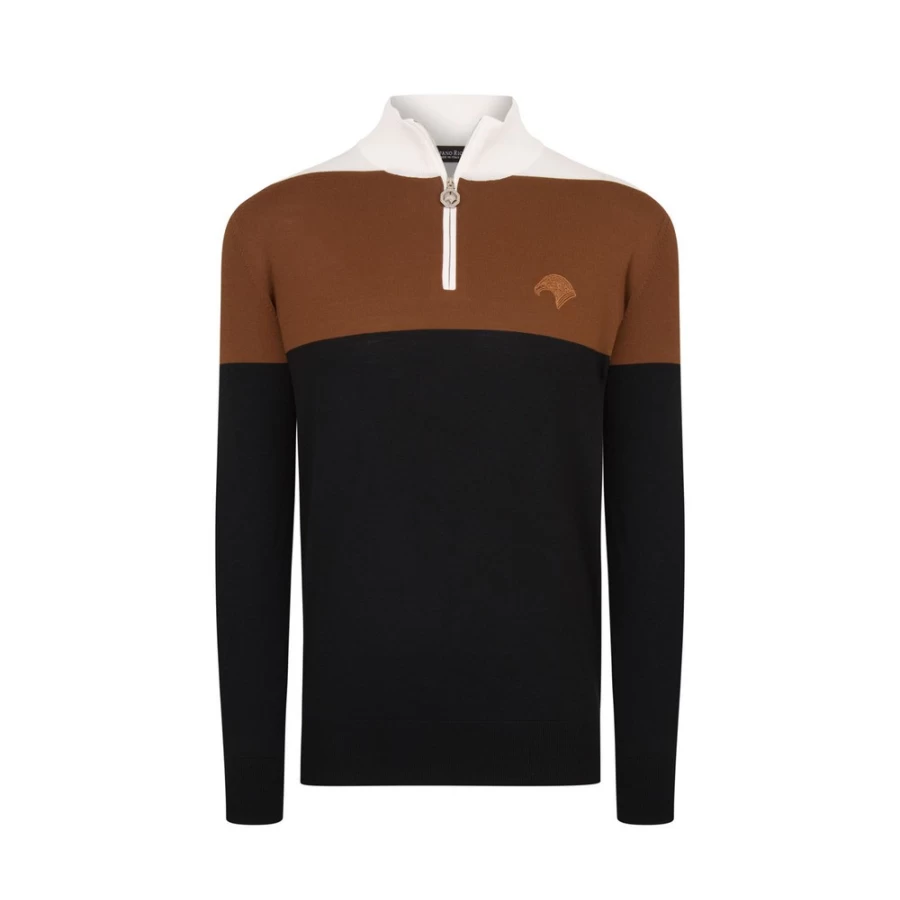 Stefano Ricci Men's Zip Mockneck Sweater - Premium Luxury Knitwear