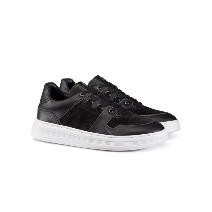 "Stefano Ricci Luxury Calfskin Leather & Suede Men's Sneakers"