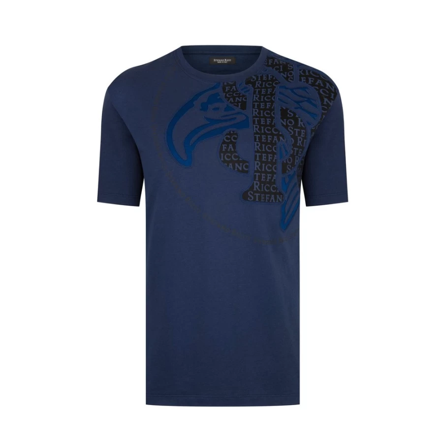 Stefano Ricci Men's B001 Crewneck T-Shirt | Premium Cotton Classic Fit