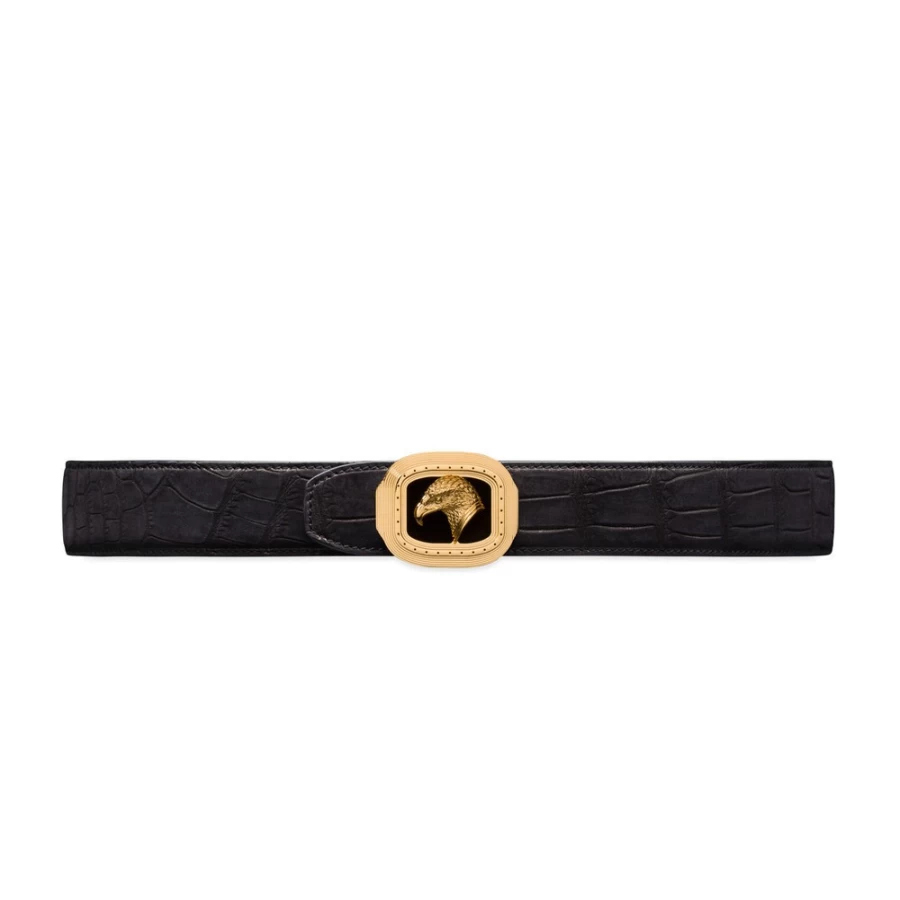 "Stefano Ricci Genuine Crocodile Leather Belt for Men – Luxury Nubuck Finish Dress Belt"