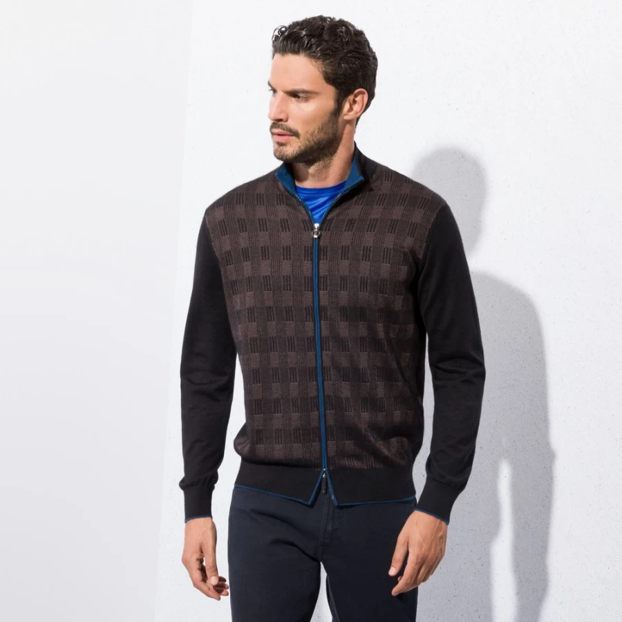 "Stefano Ricci Men's Luxury Knit Blouson Jacket"