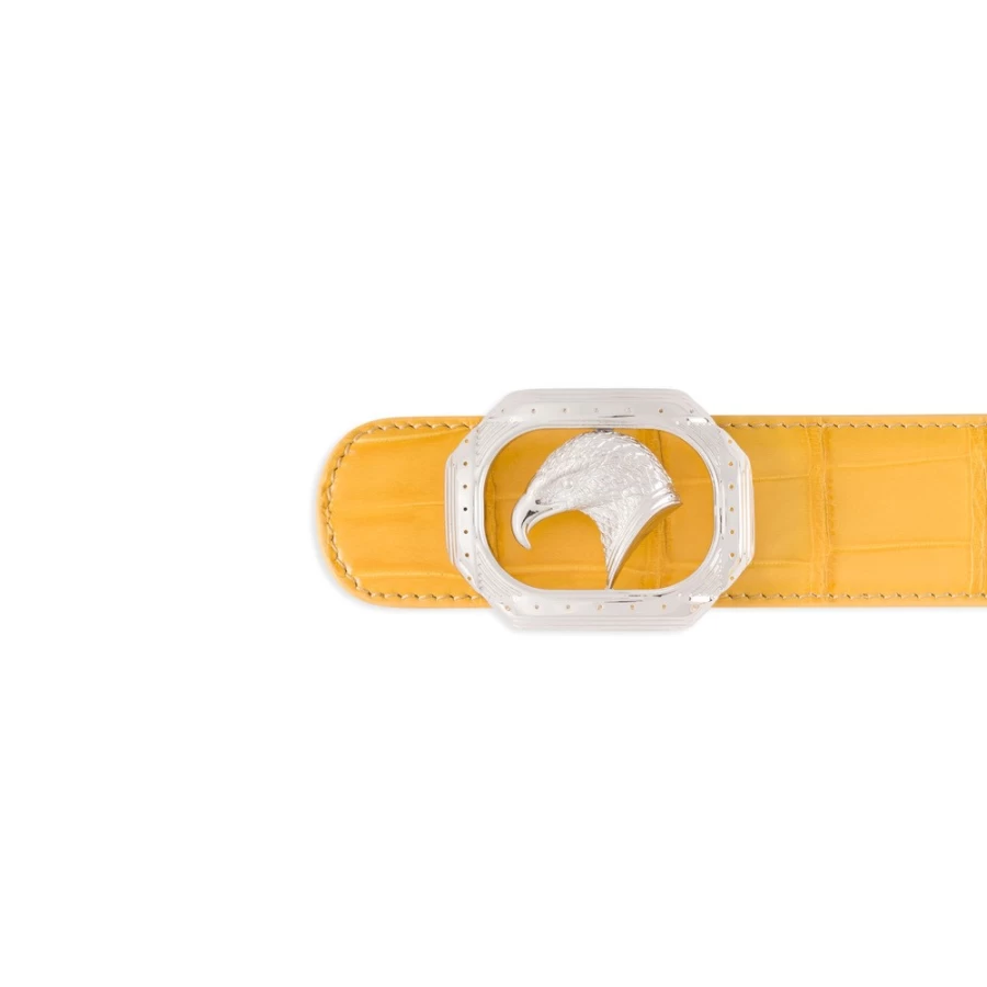 "Stefano Ricci Luxury Matted Crocodile Leather Belt for Men"