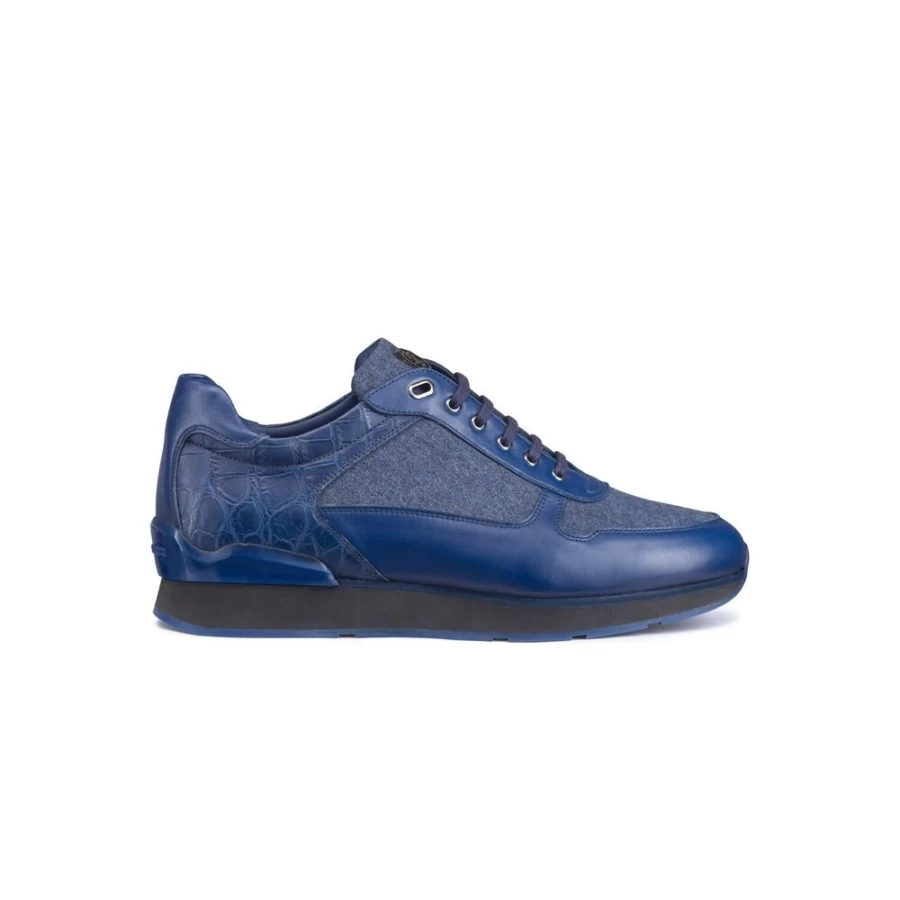 "Stefano Ricci Luxury Men's Calfskin and Crocodile Leather Trainers – Premium Designer Sneakers"