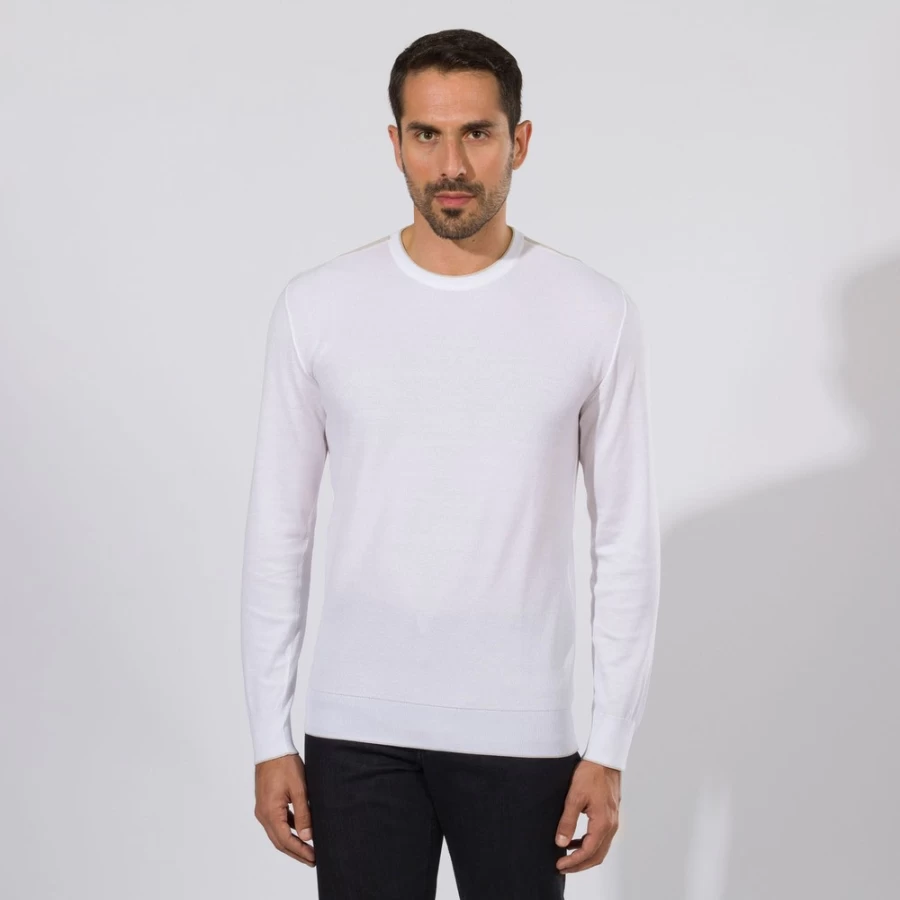Stefano Ricci Men's Luxury Crewneck Sweater Premium Cotton Knitwear