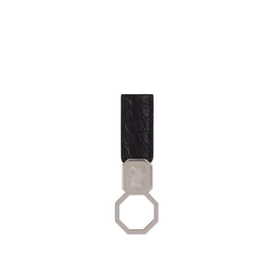 "Stefano Ricci Genuine Crocodile Leather Keychain – Luxury Designer Key Ring"