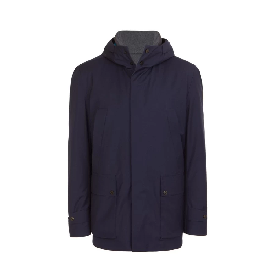 "Stefano Ricci Men's Premium Hooded Waterproof Overcoat for All-Weather Protection"