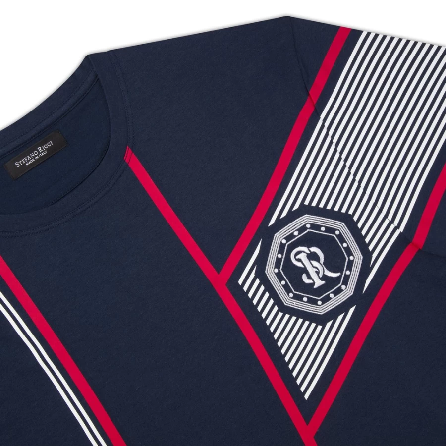 Stefano Ricci Men's B001 Crewneck T-Shirt | Premium Cotton Classic Fit