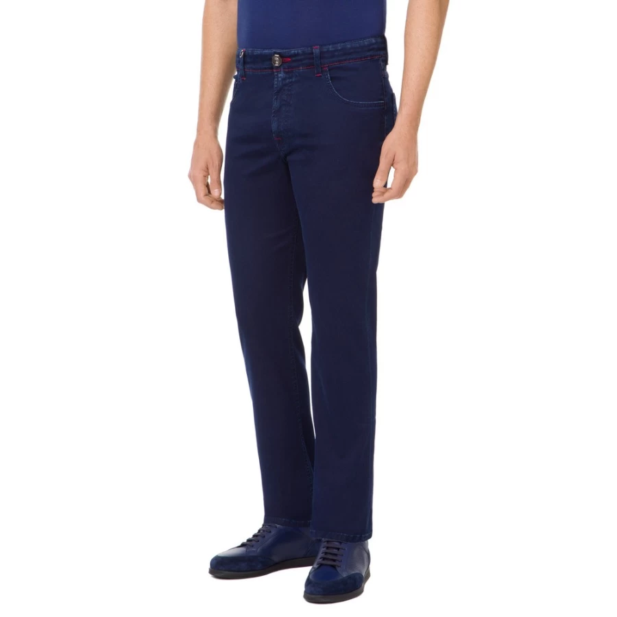 Stefano Ricci Men's High Rise Slim Fit Jeans - Premium Denim Pants for a Stylish Look