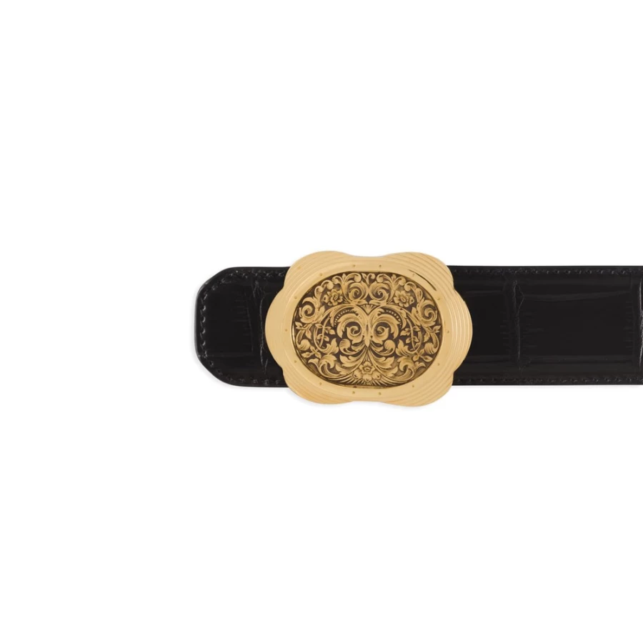 Stefano Ricci Luxury Genuine Crocodile Leather Belt for Men - Matte Finish Dress Belt