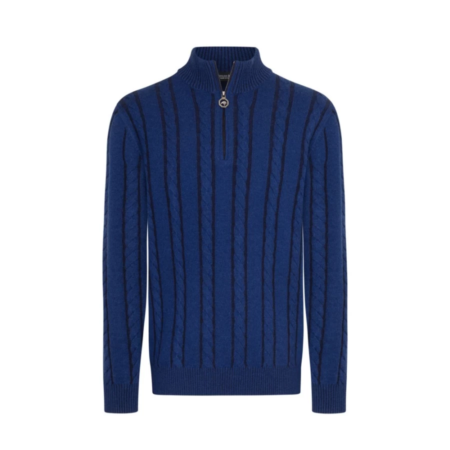 Stefano Ricci Men's Cashmere Silk Blend Zip Mock Neck Sweater | Luxury Knitwear
