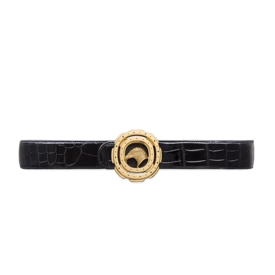 Stefano Ricci Luxury Diamante Crocodile Skin Belt for Men - Genuine Exotic Leather Dress Accessory