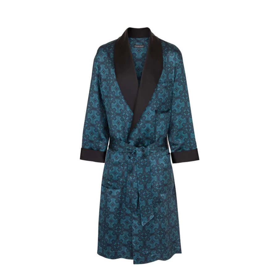 "Stefano Ricci Men's Luxury Silk Robe in Elegant Design – 43301V_004"
