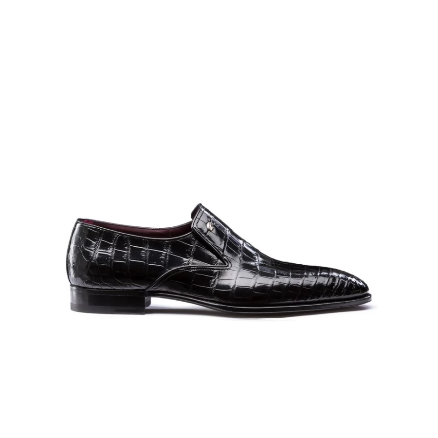 Stefano Ricci Diamante Crocodile Leather Slip-On Oxford Loafers Men's Luxury Shoes