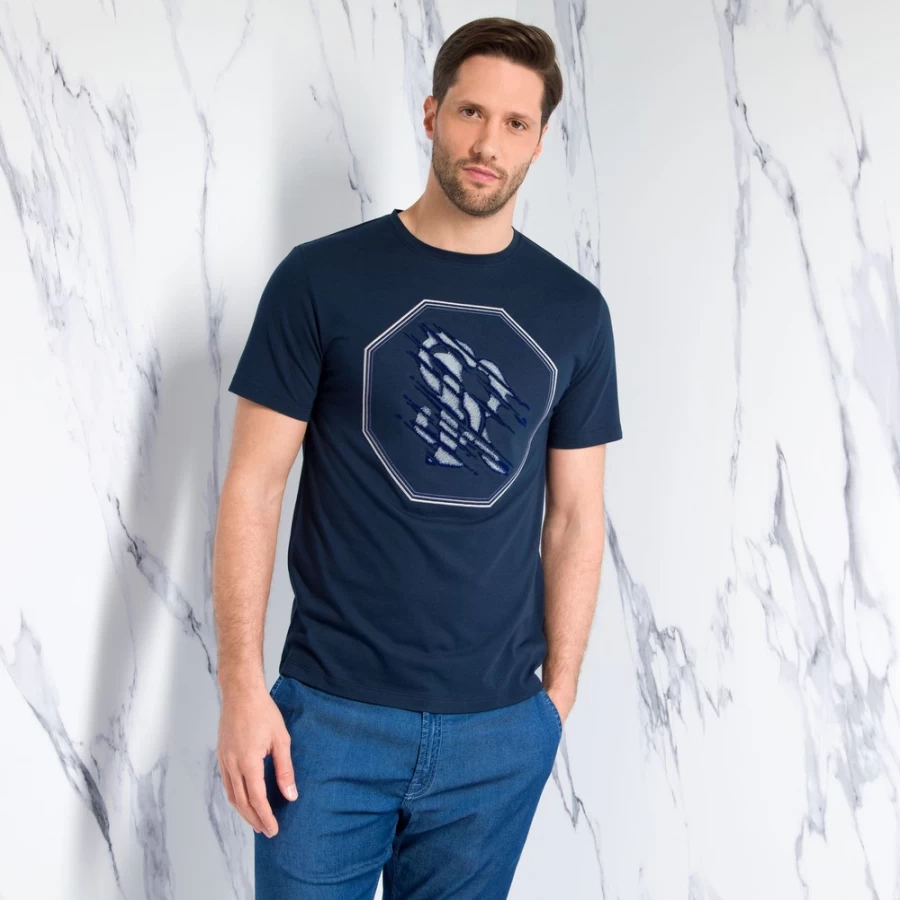 Stefano Ricci Men's Brgc Crewneck T-Shirt | Premium Cotton Classic Fit